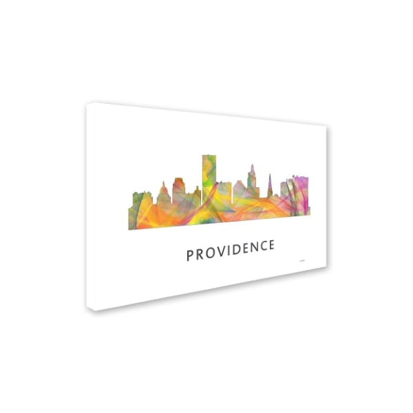 Marlene Watson 'Providence Rhode Island Skyline WB-1' Canvas Art,12x19